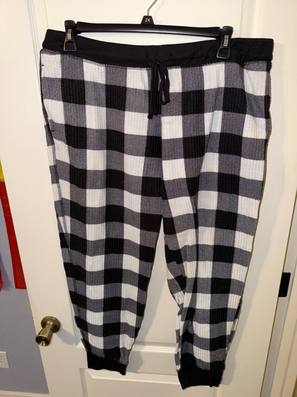 Men's Black & White Buffalo Plaid Lounge Pants